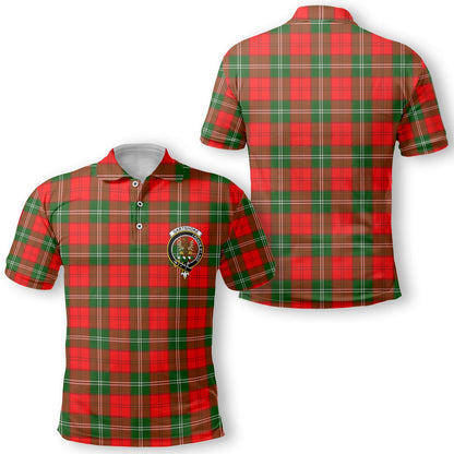 Clan Gartshore Tartan Men Polo Shirt Crest And Plaid Basic Style