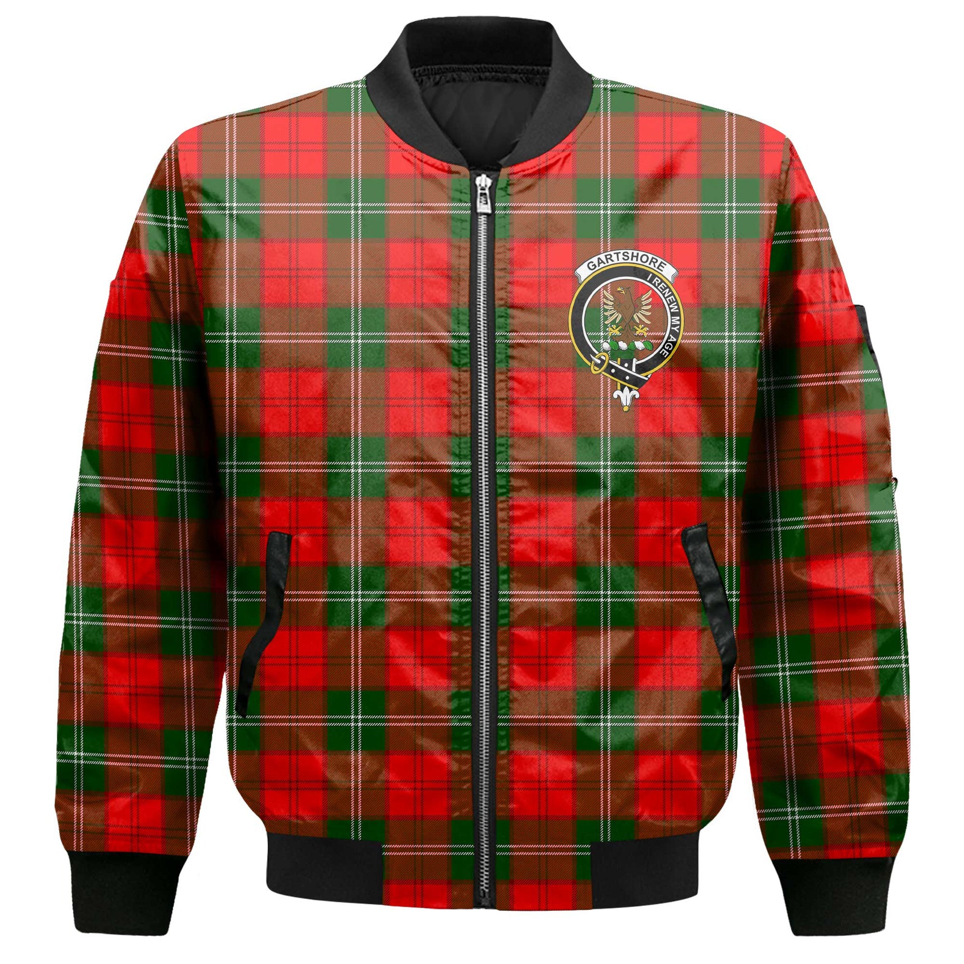 Clan Gartshore Tartan Women Bomber Jacket Crest And Plaid Basic Style