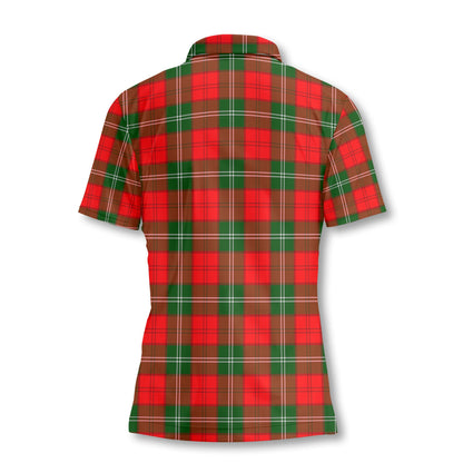 Clan Gartshore Tartan Women Polo Shirt Crest And Plaid Basic Style