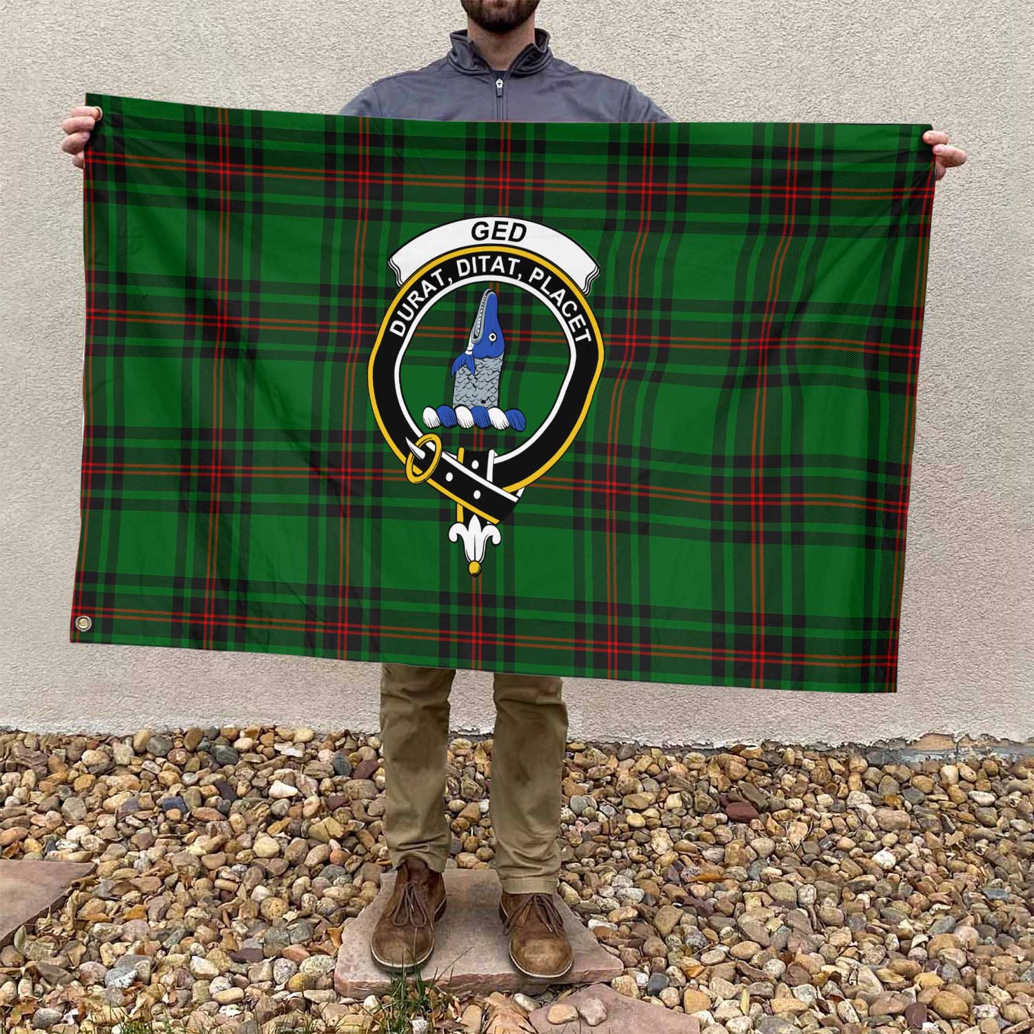 Clan Ged Tartan Flag Crest And Plaid Basic Style
