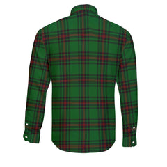 Clan Ged Tartan Long Sleeve Button Shirt Crest And Plaid Basic Style