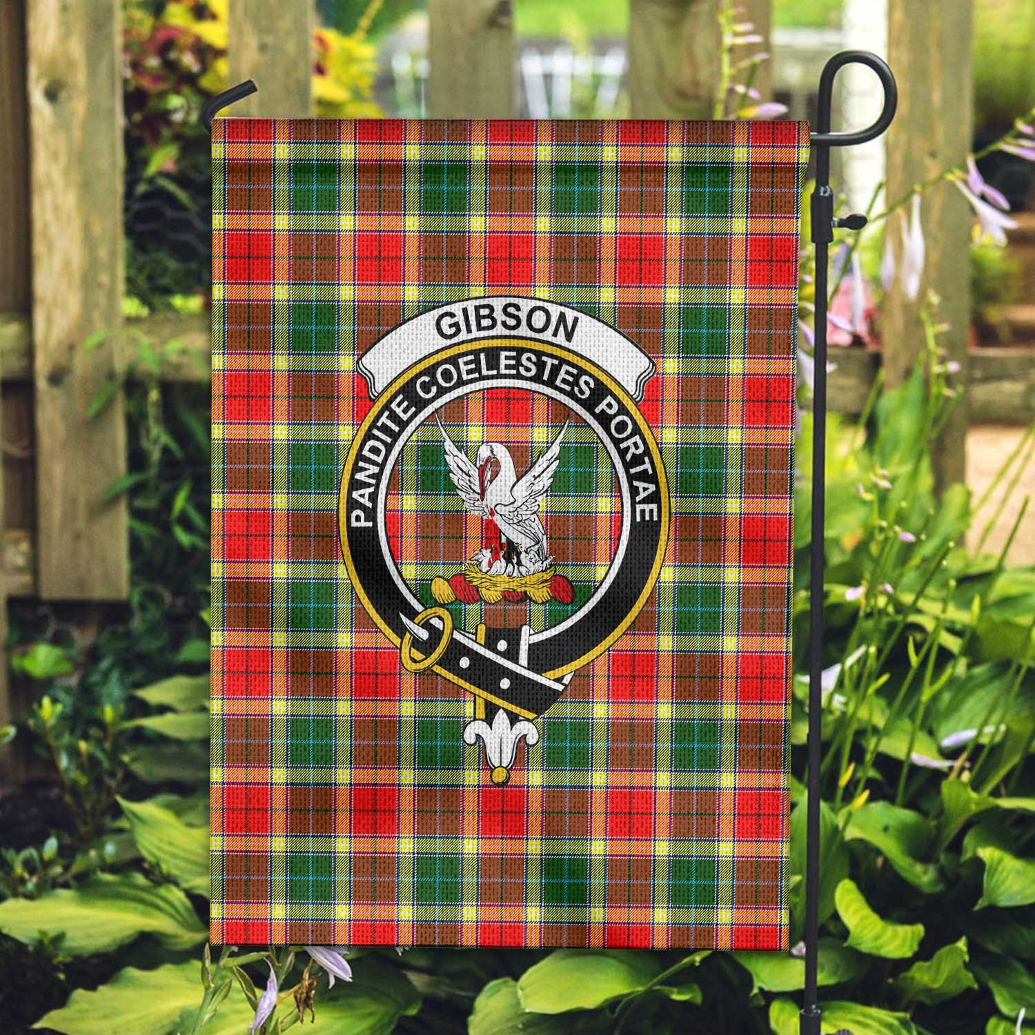 Clan Gibson Tartan Garden Flag Crest And Plaid Basic Style