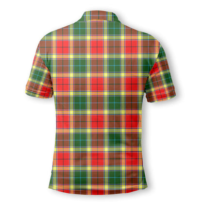 Clan Gibson Tartan Golf Men Polo Shirt Crest And Plaid Basic Style