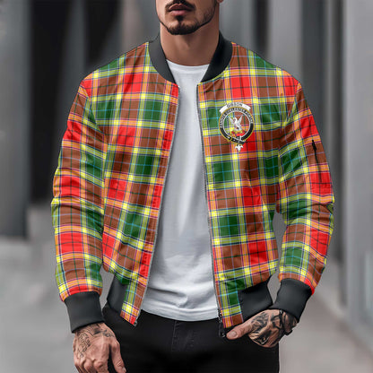 Clan Gibson Tartan Men Bomber Jacket Crest And Plaid Basic Style