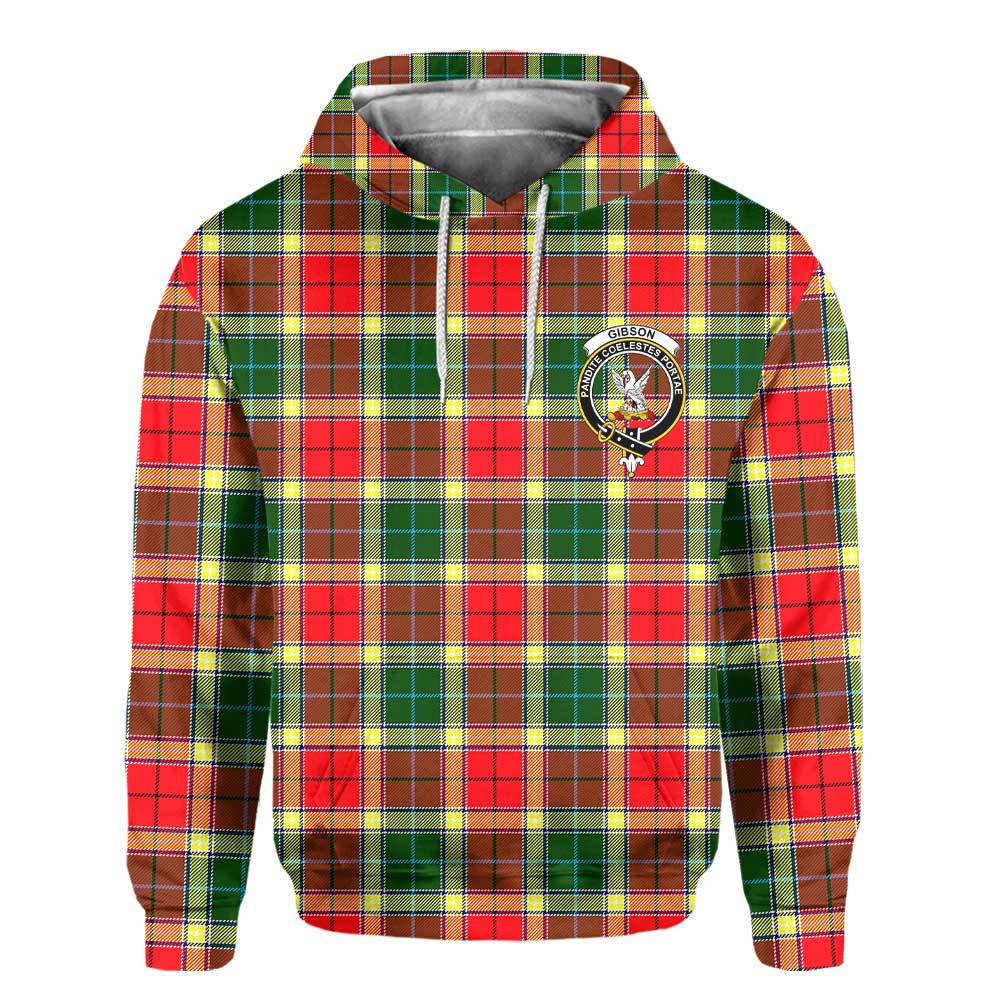 Clan Gibson Tartan Men Hoodie Crest And Plaid Basic Style