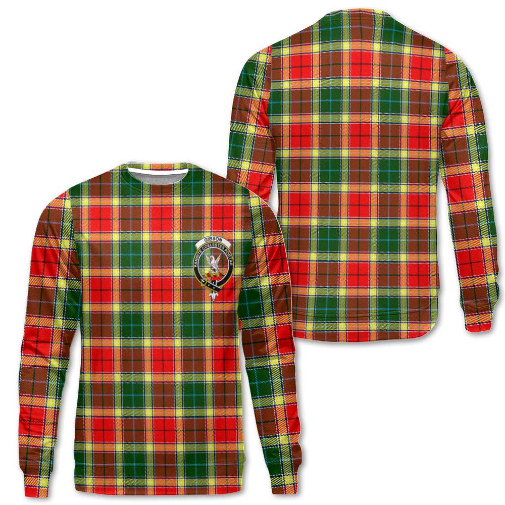 Clan Gibson Tartan Men Sweatshirt Crest And Plaid Basic Style