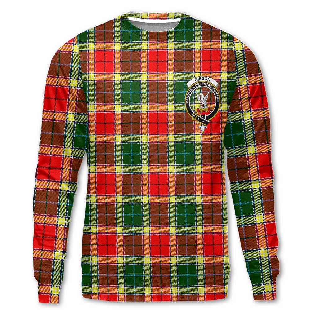 Clan Gibson Tartan Men Sweatshirt Crest And Plaid Basic Style