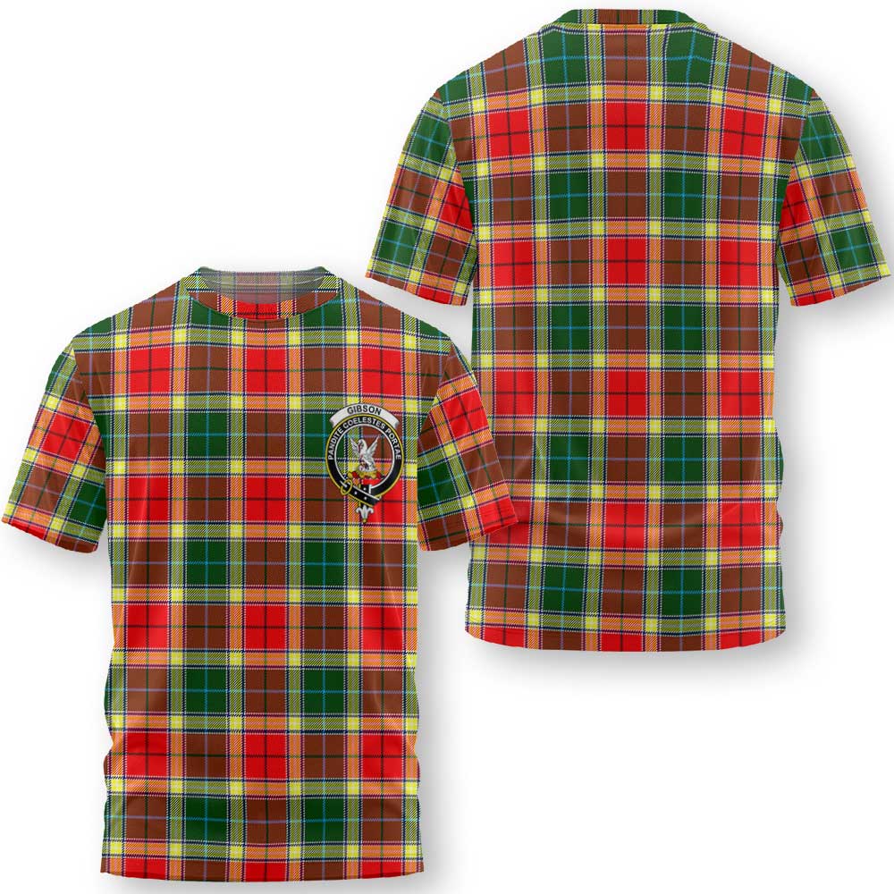 Clan Gibson Tartan Men T Shirt Crest And Plaid Basic Style