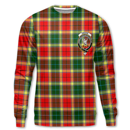 Clan Gibson Tartan Women Sweatshirt Crest And Plaid Basic Style