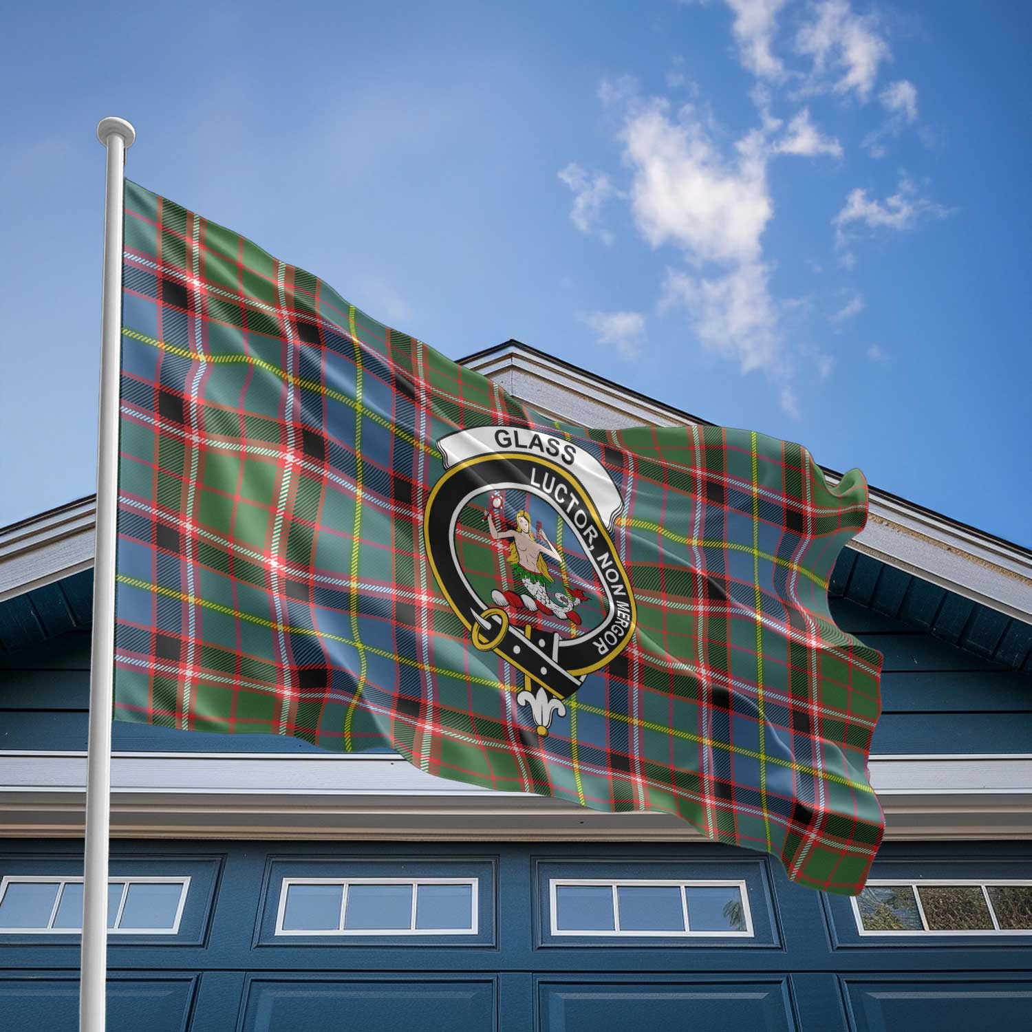 Clan Glass Tartan Flag Crest And Plaid Basic Style