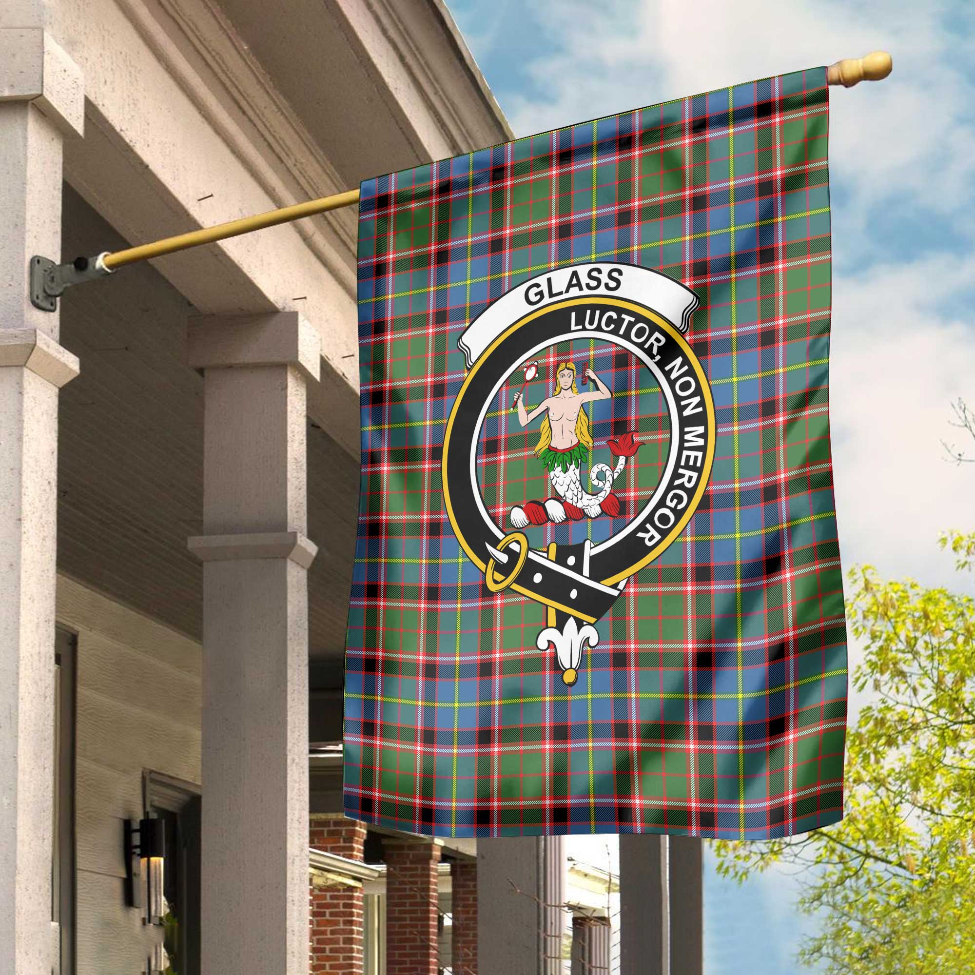 Clan Glass Tartan Garden Flag Crest And Plaid Basic Style