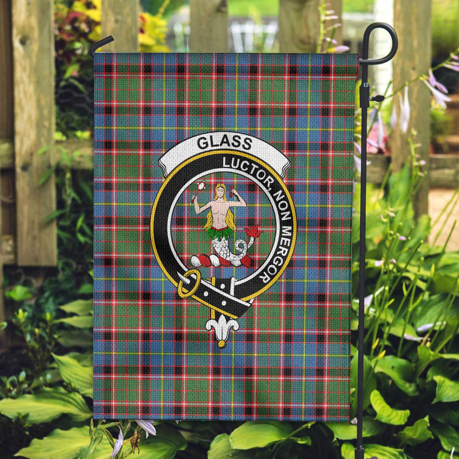 Clan Glass Tartan Garden Flag Crest And Plaid Basic Style