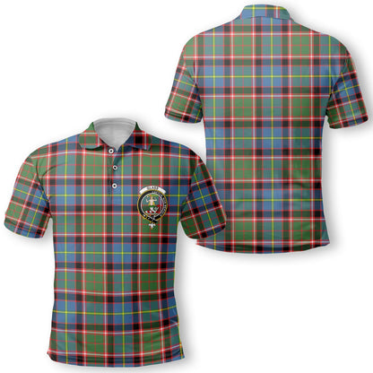 Clan Glass Tartan Golf Men Polo Shirt Crest And Plaid Basic Style