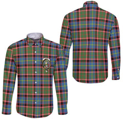 Clan Glass Tartan Long Sleeve Button Shirt Crest And Plaid Basic Style