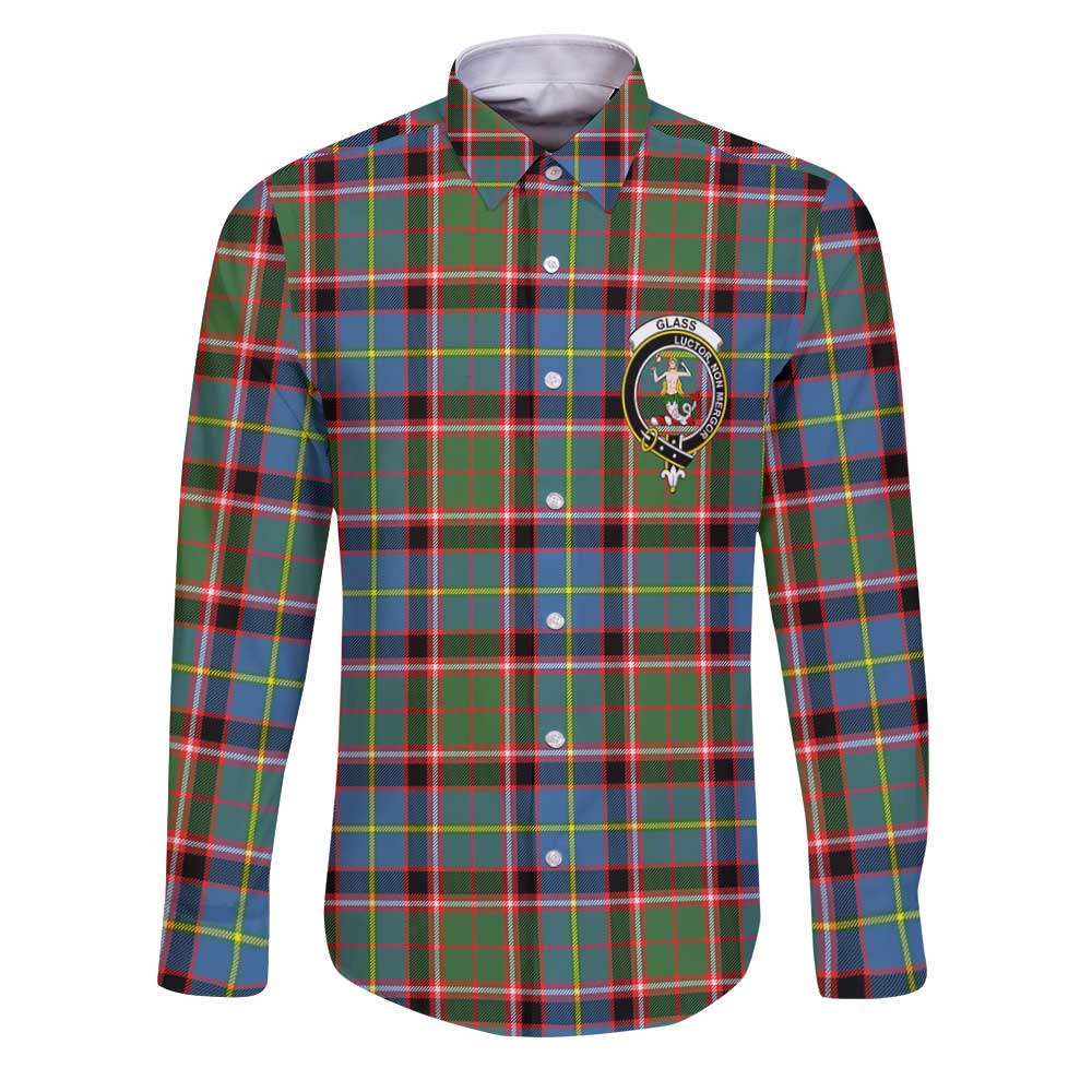 Clan Glass Tartan Long Sleeve Button Shirt Crest And Plaid Basic Style