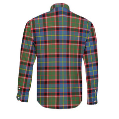 Clan Glass Tartan Long Sleeve Button Shirt Crest And Plaid Basic Style