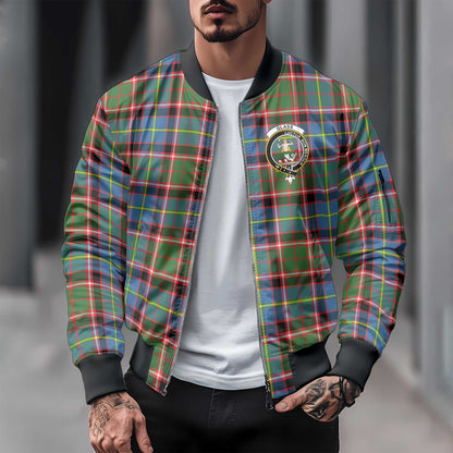 Clan Glass Tartan Men Bomber Jacket Crest And Plaid Basic Style