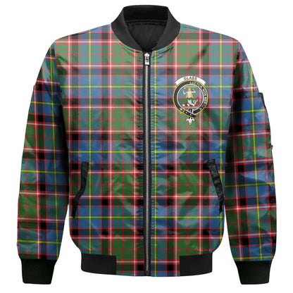 Clan Glass Tartan Men Bomber Jacket Crest And Plaid Basic Style