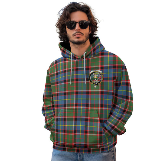 Clan Glass Tartan Men Hoodie Crest And Plaid Basic Style