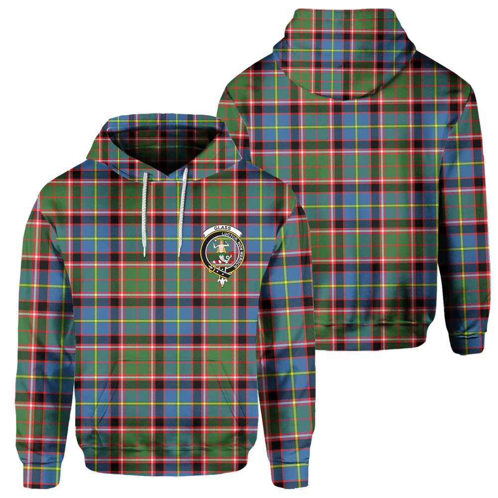 Clan Glass Tartan Men Hoodie Crest And Plaid Basic Style