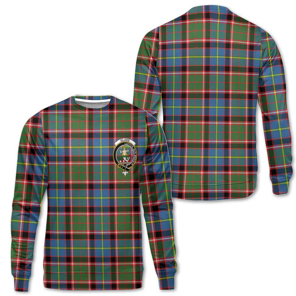 Clan Glass Tartan Men Sweatshirt Crest And Plaid Basic Style