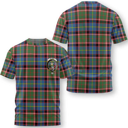 Clan Glass Tartan Men T Shirt Crest And Plaid Basic Style