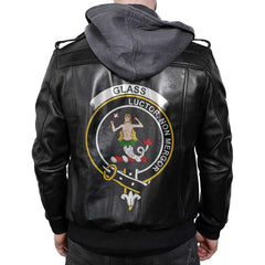 Clan Glass Tartan Zip Leather Jacket Crest And Plaid Basic Style