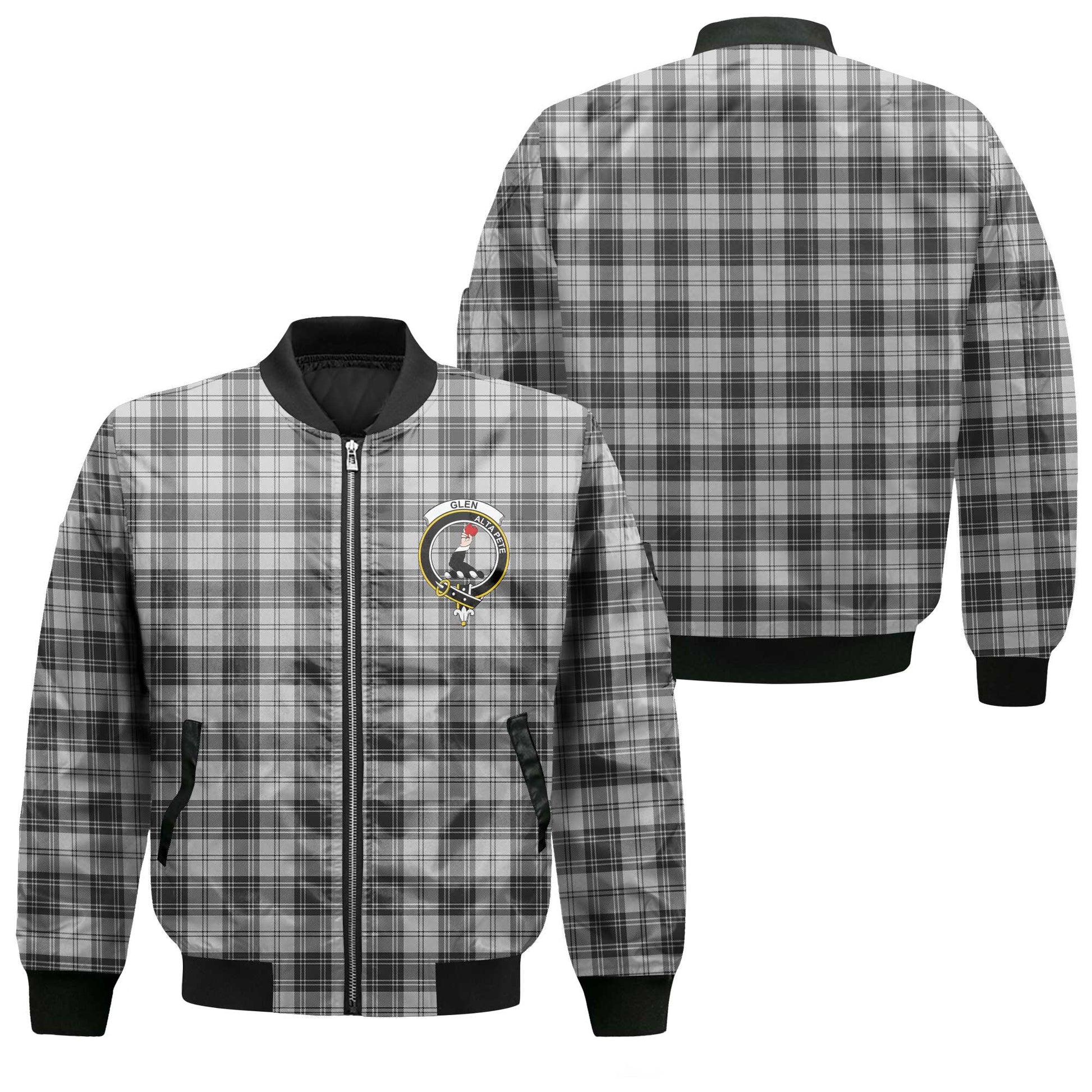 Clan Glen Tartan Men Bomber Jacket Crest And Plaid Basic Style