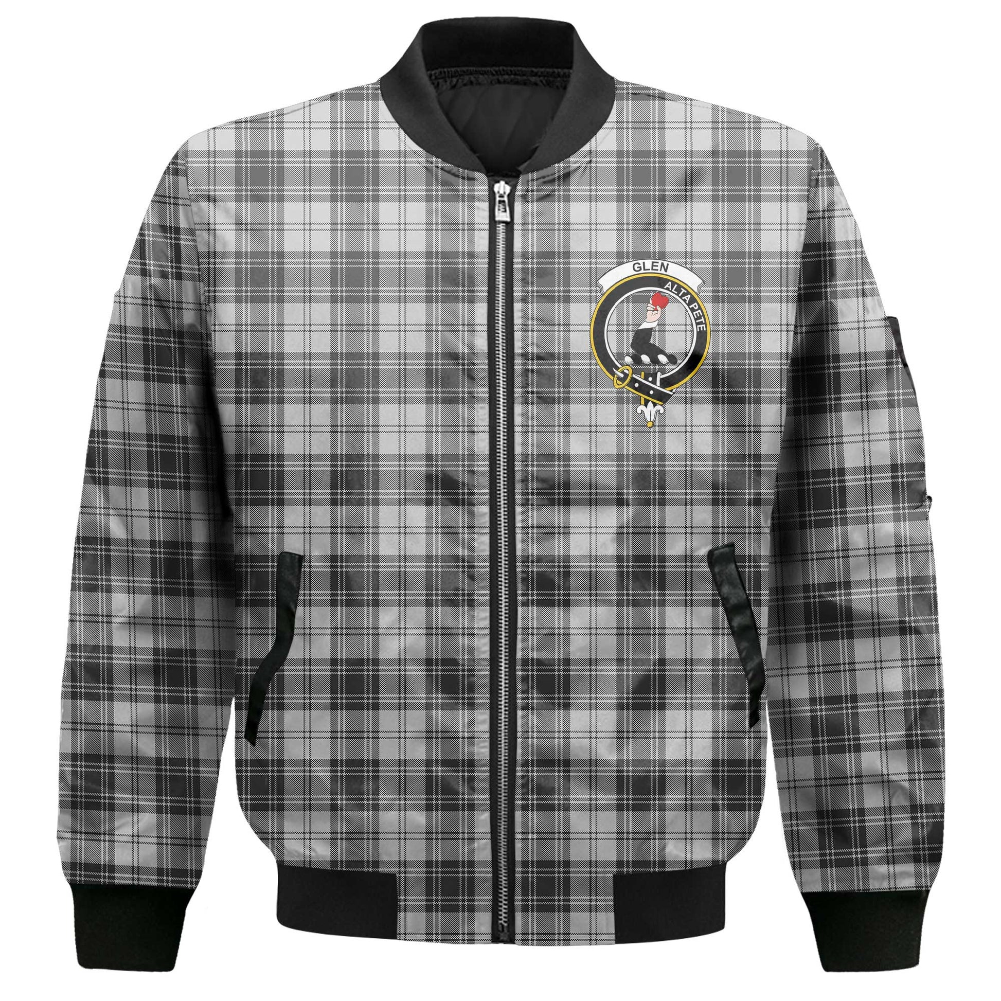 Clan Glen Tartan Men Bomber Jacket Crest And Plaid Basic Style