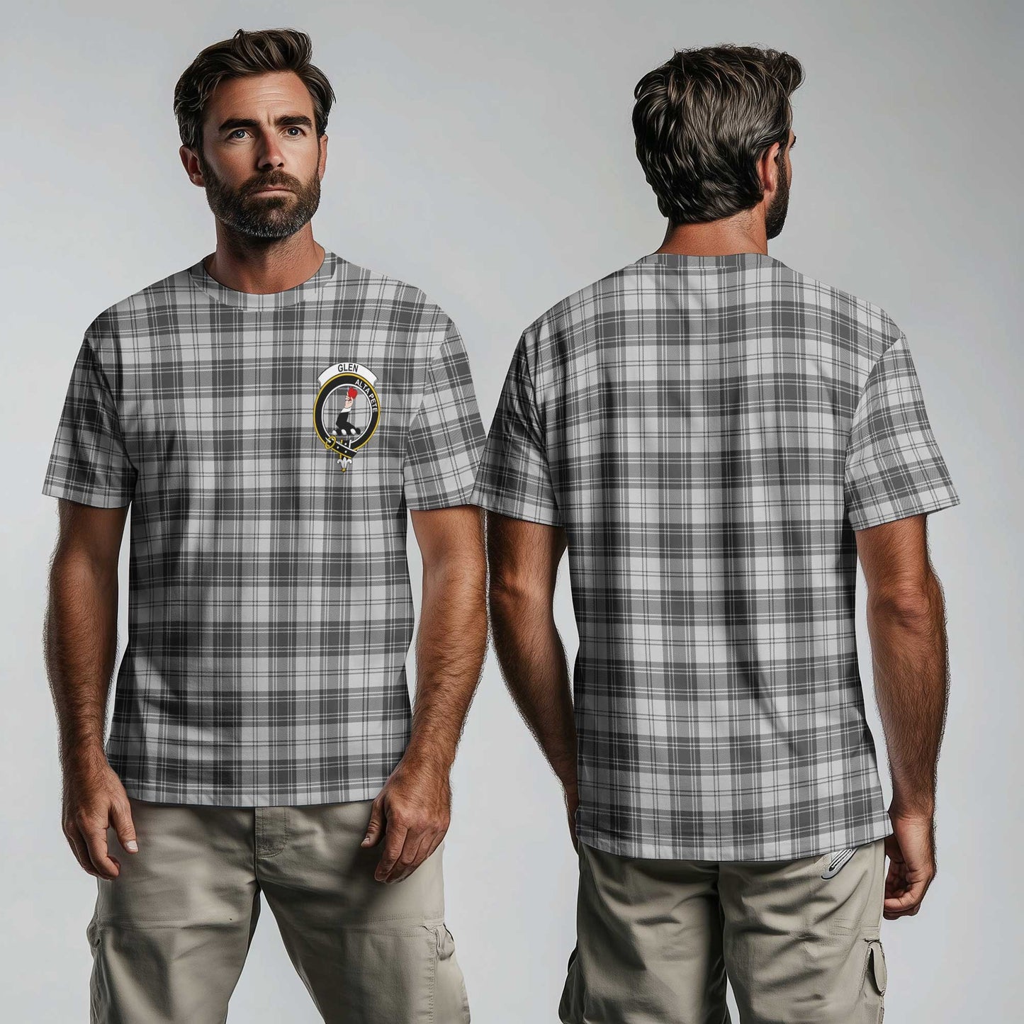 Clan Glen Tartan Men T Shirt Crest And Plaid Basic Style