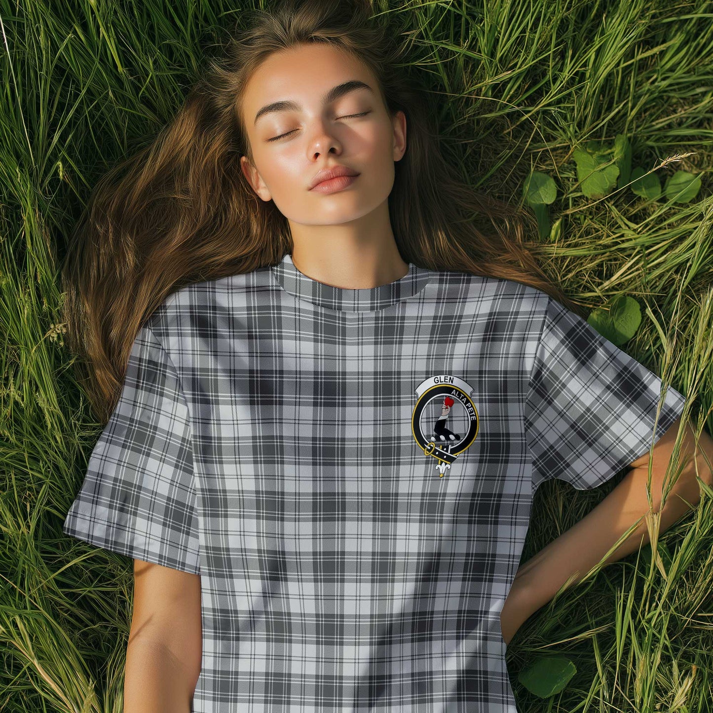 Clan Glen Tartan Women T Shirt Crest And Plaid Basic Style