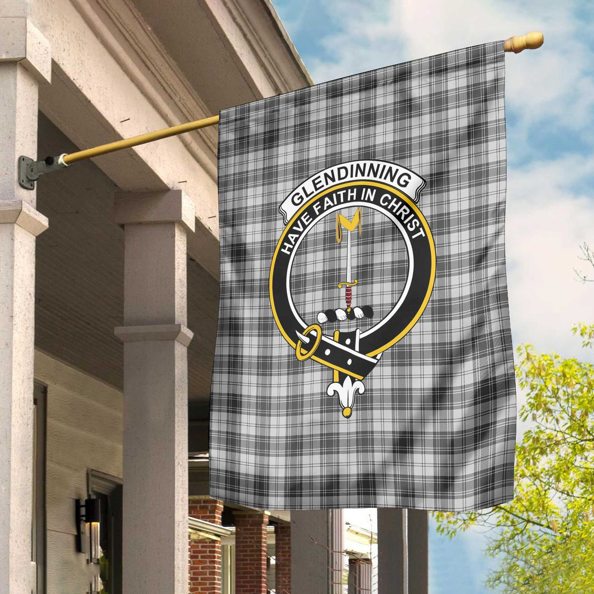 Clan Glendinning Tartan Garden Flag Crest And Plaid Basic Style