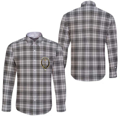 Clan Glendinning Tartan Long Sleeve Button Shirt Crest And Plaid Basic Style