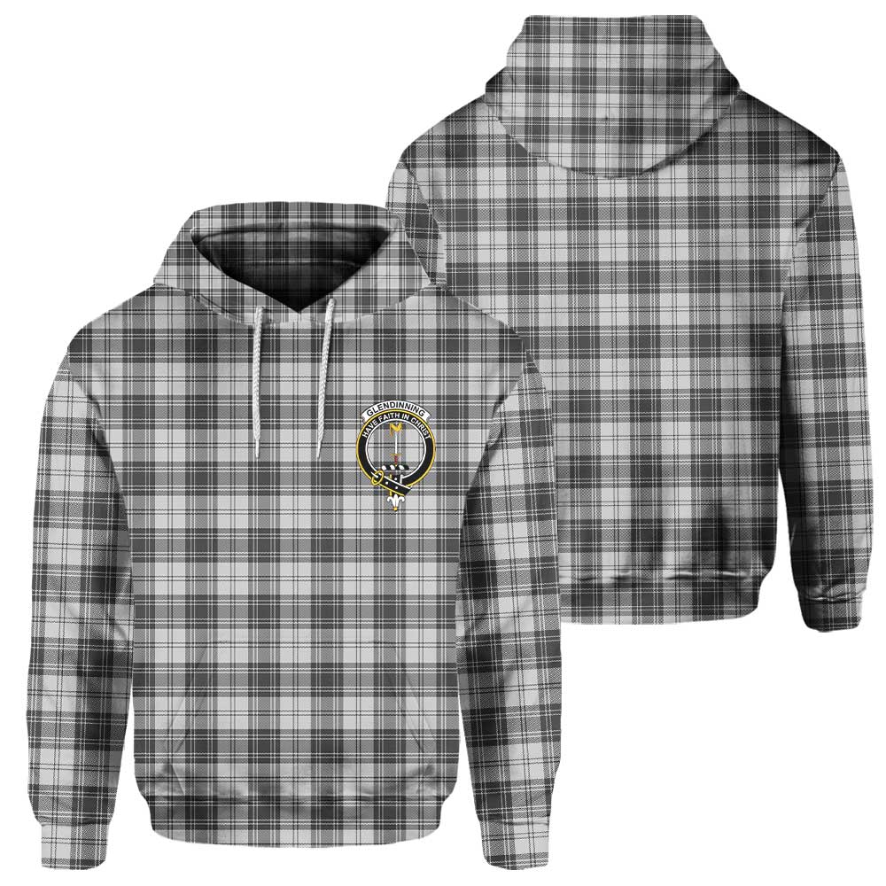 Clan Glendinning Tartan Men Hoodie Crest And Plaid Basic Style