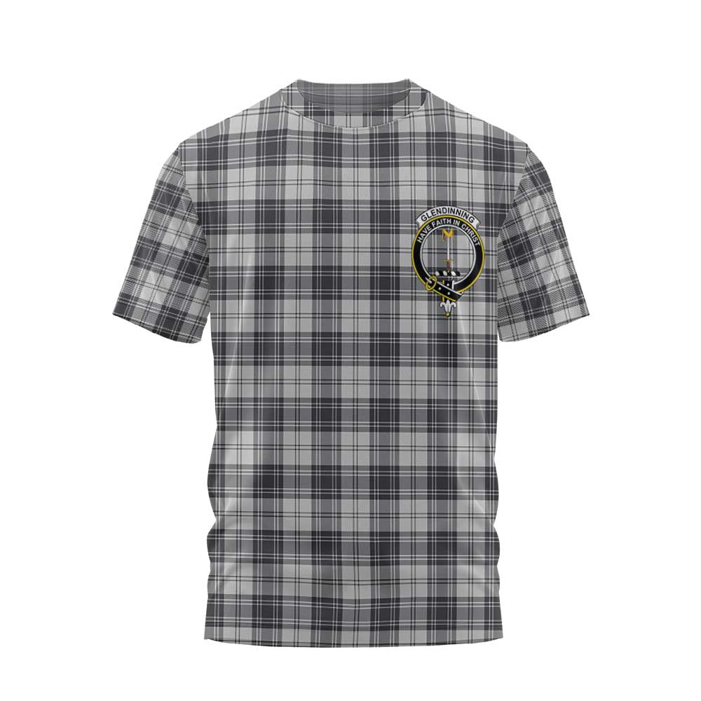 Clan Glendinning Tartan Men T Shirt Crest And Plaid Basic Style