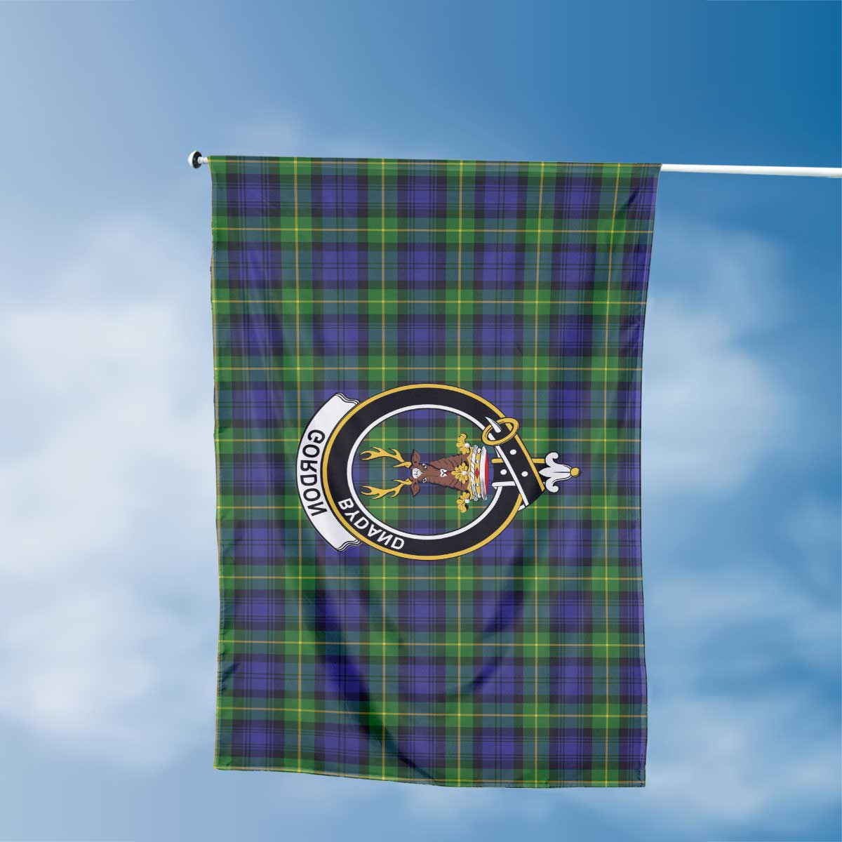 Clan Gordon Tartan Flag Crest And Plaid Basic Style