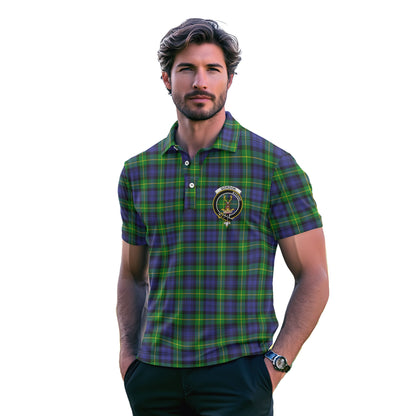 Clan Gordon Tartan Golf Men Polo Shirt Crest And Plaid Basic Style