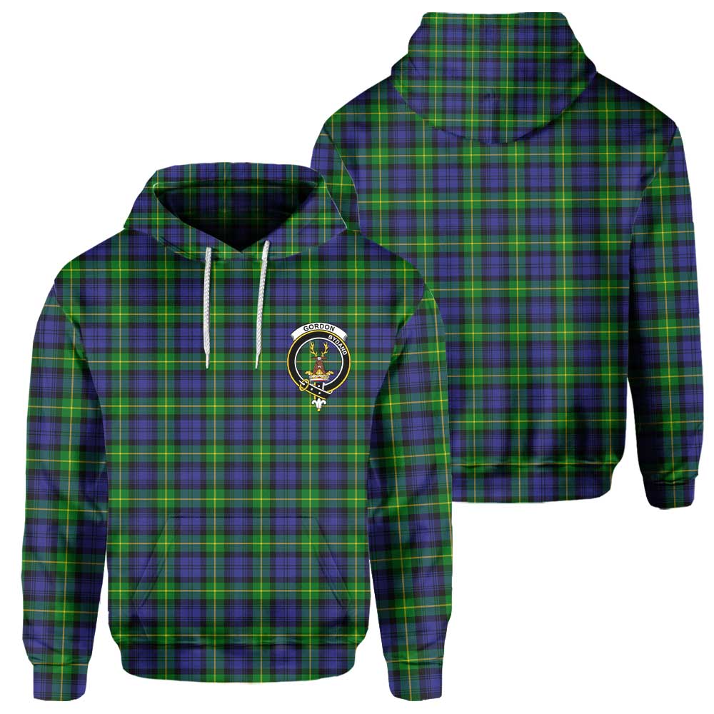 Clan Gordon Tartan Men Hoodie Crest And Plaid Basic Style