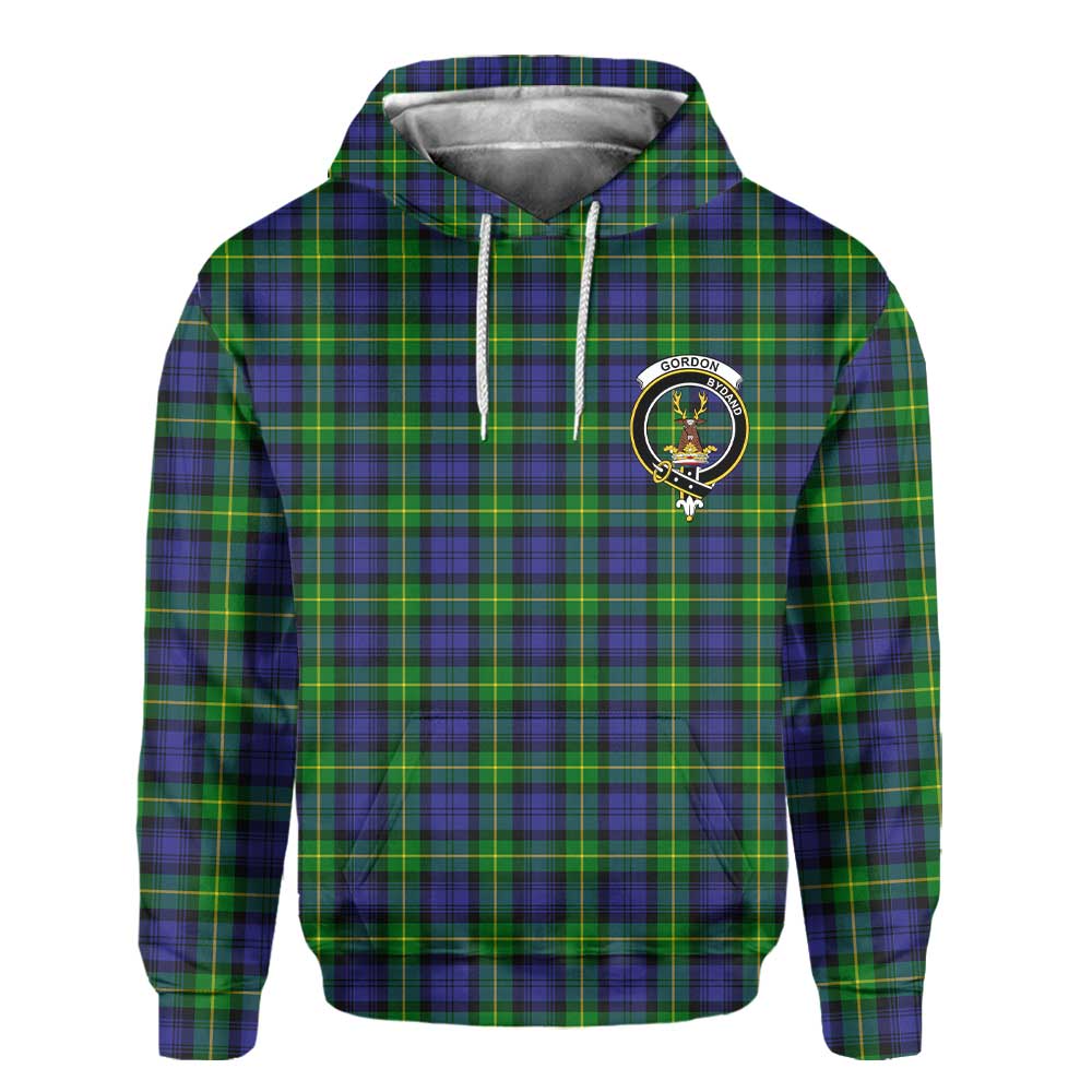 Clan Gordon Tartan Men Hoodie Crest And Plaid Basic Style