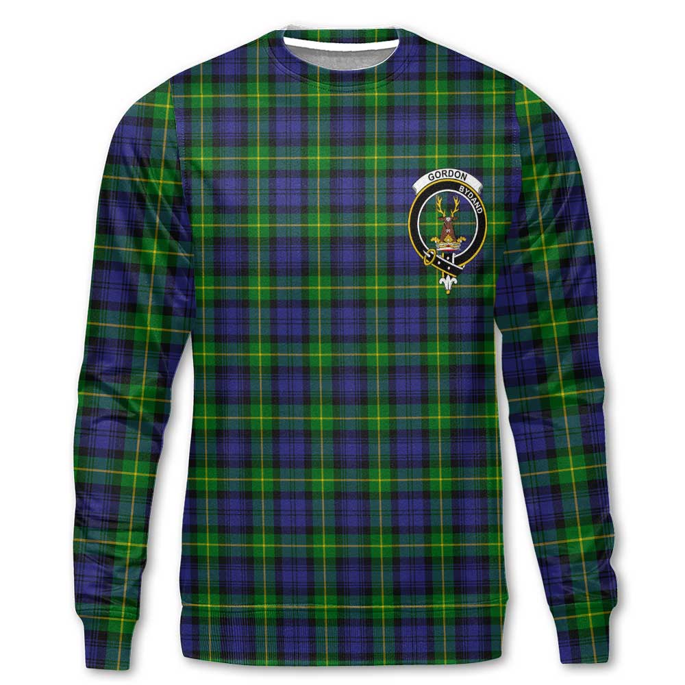 Clan Gordon Tartan Men Sweatshirt Crest And Plaid Basic Style