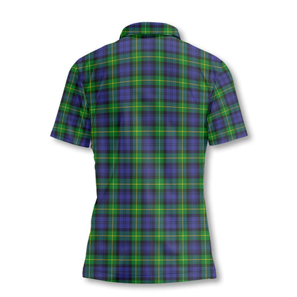 Clan Gordon Tartan Women Polo Shirt Crest And Plaid Basic Style