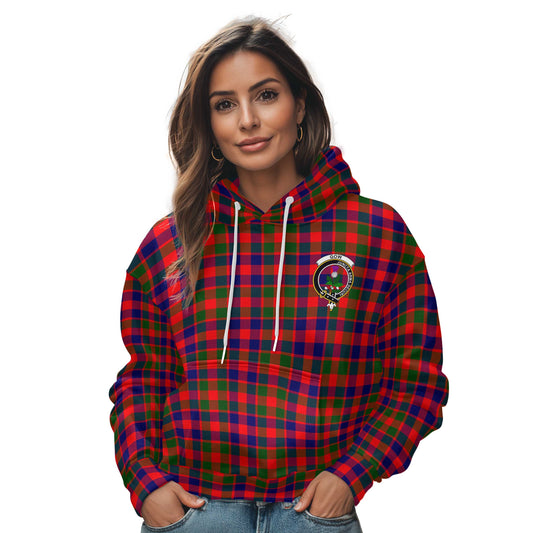 Clan Gow Tartan Women Hoodie Crest And Plaid Basic Style