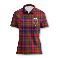 Clan Gow Tartan Women Polo Shirt Crest And Plaid Basic Style