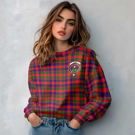 Clan Gow Tartan Women Sweatshirt Crest And Plaid Basic Style