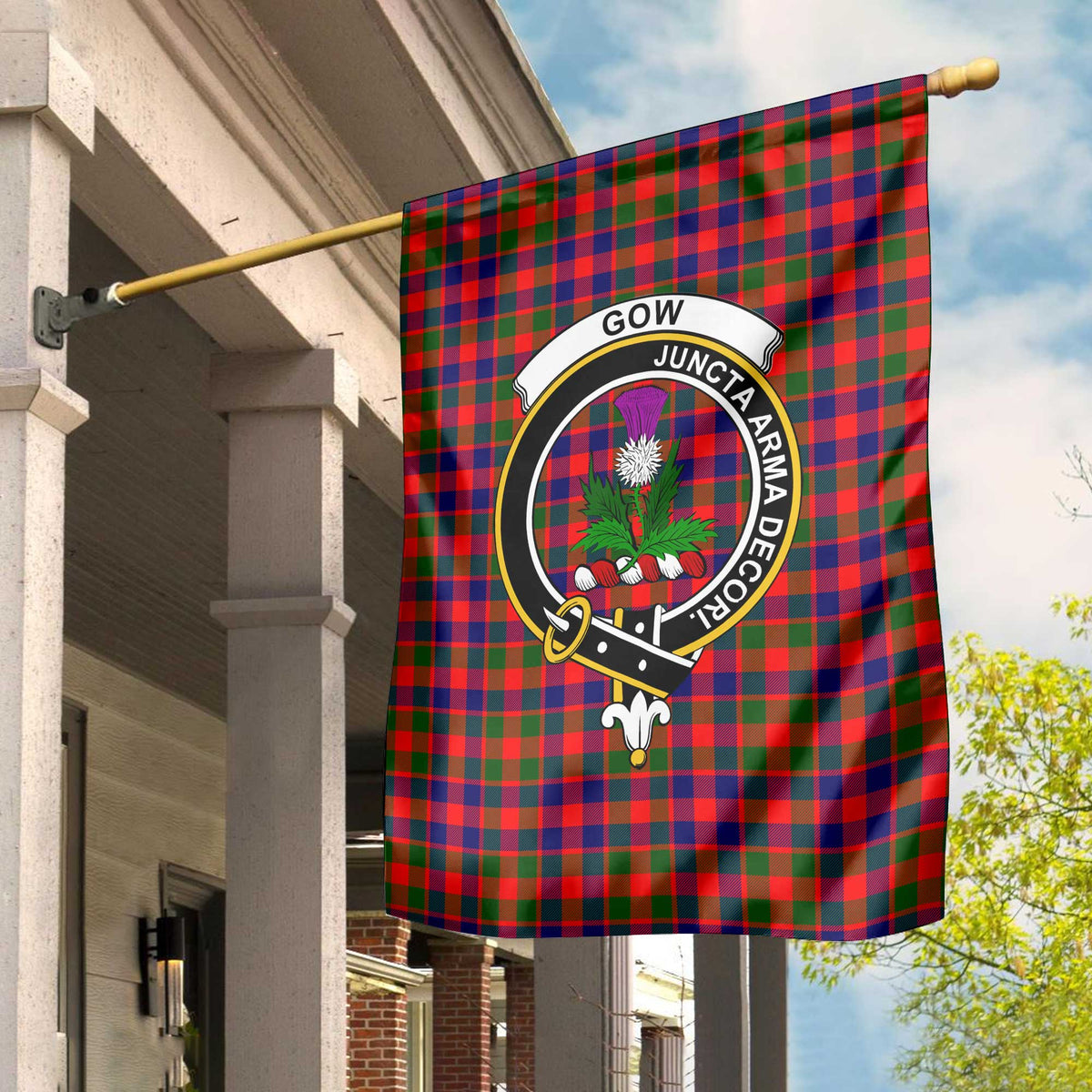 Clan Gow Of Skeoch Tartan Garden Flag Crest And Plaid Basic Style