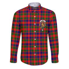 Clan Gow Of Skeoch Tartan Long Sleeve Button Shirt Crest And Plaid Basic Style