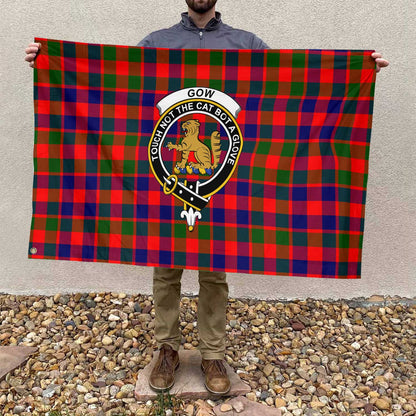 Clan Gow Or Mcgouan Tartan Flag Crest And Plaid Basic Style