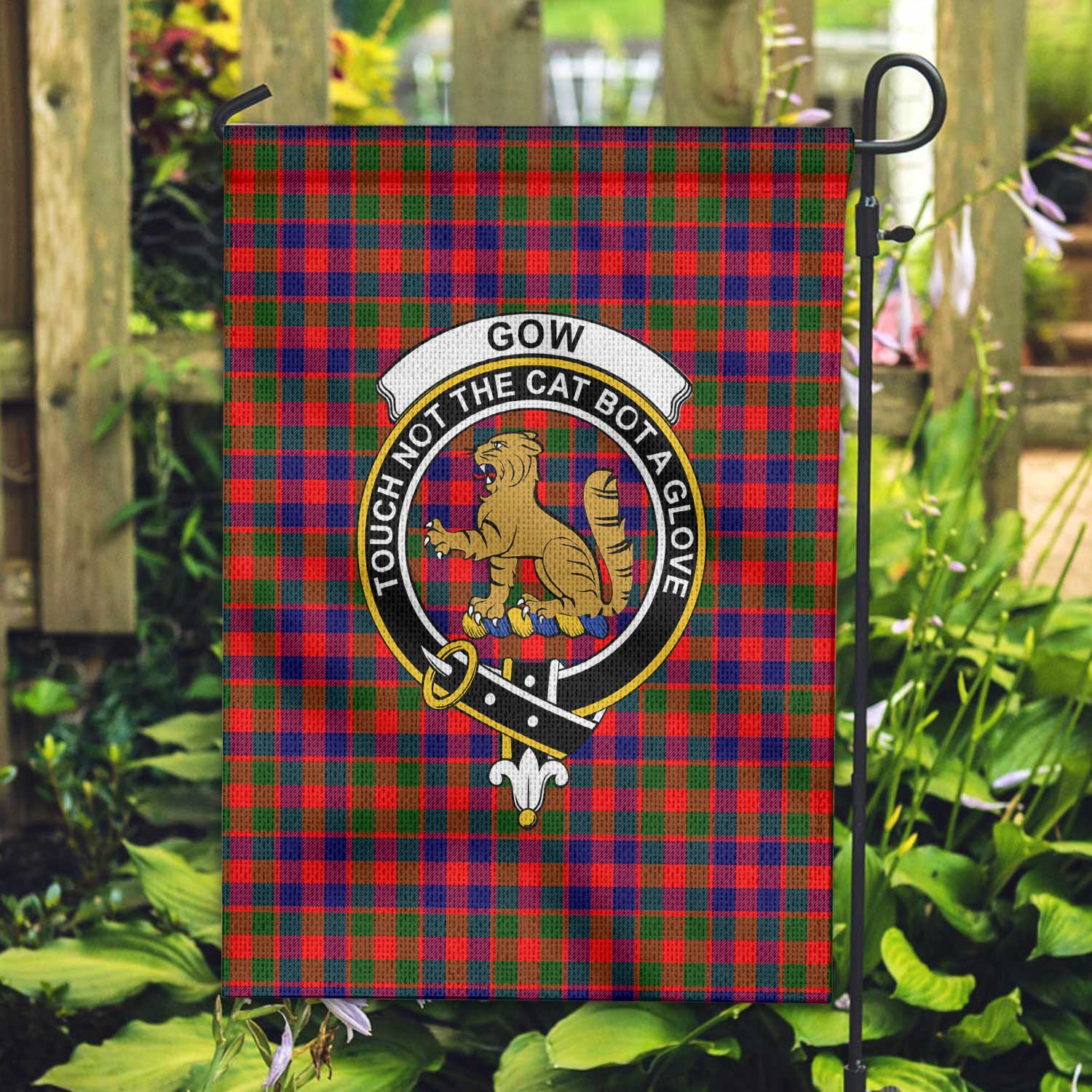 Clan Gow Or Mcgouan Tartan Garden Flag Crest And Plaid Basic Style