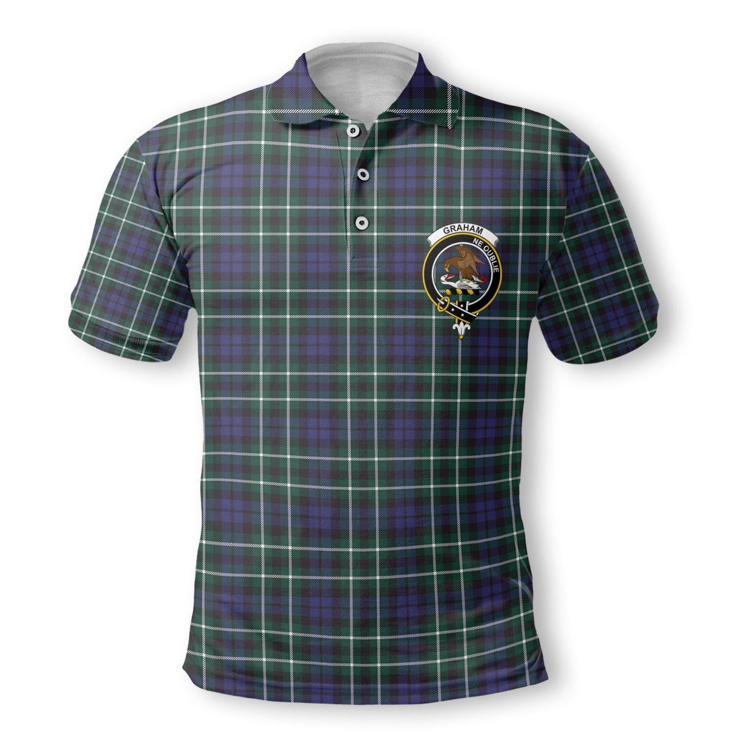 Clan Graham Tartan Golf Men Polo Shirt Crest And Plaid Basic Style