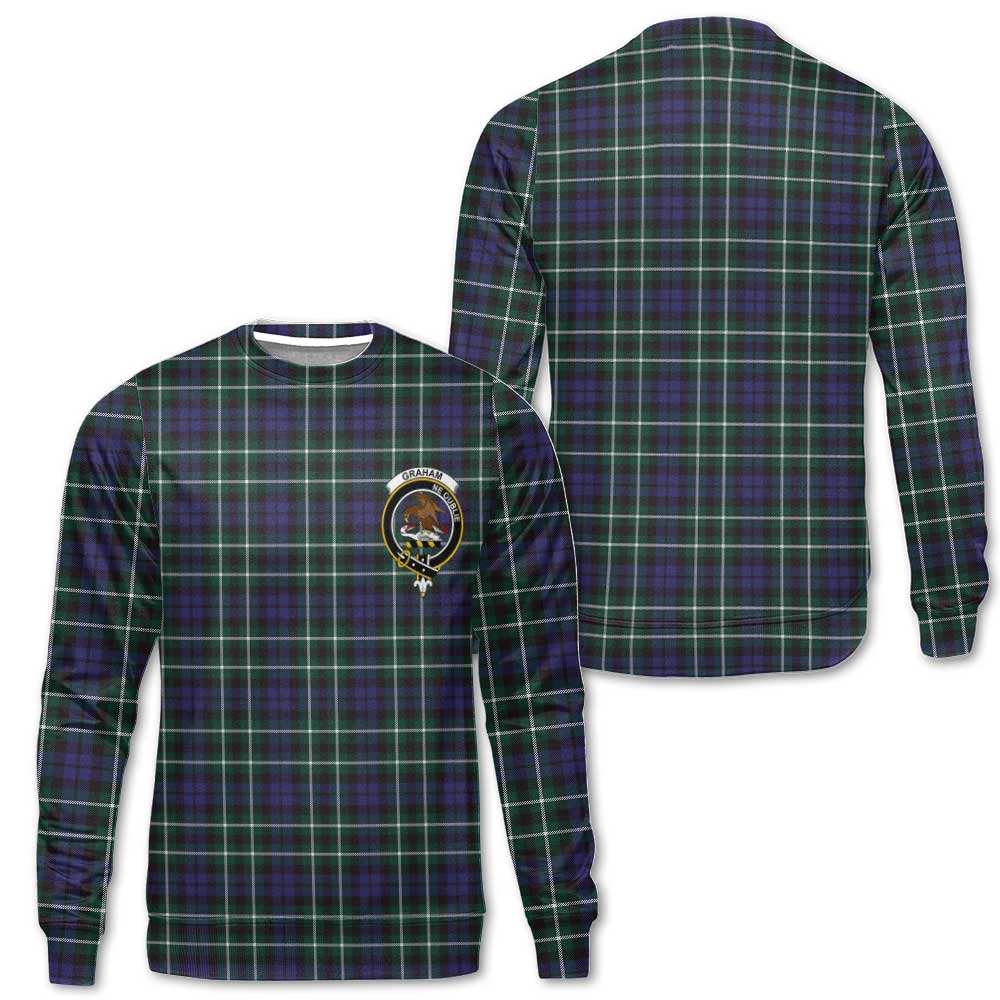 Clan Graham Tartan Men Sweatshirt Crest And Plaid Basic Style